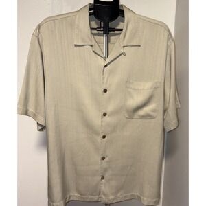 Tommy Bahama silk tan shirt size Large  button up
